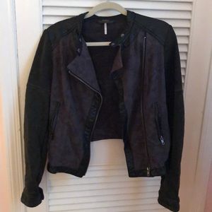 Free People Cotton & Faux Leather Jacket